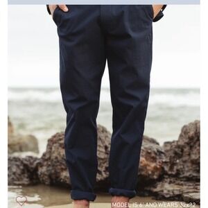 GREYSON‎ Rhodes Pull On Pant 35x32 Maltese Blue NEW Textured Fabric Golf Active